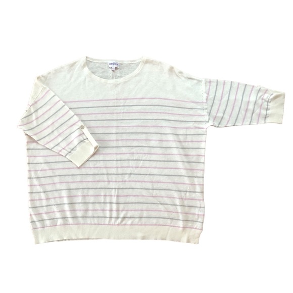 Brora Lightweight Cream Knit Linen/Cotton Top US 8-10 / UK 12-14 - Picture 3 of 10